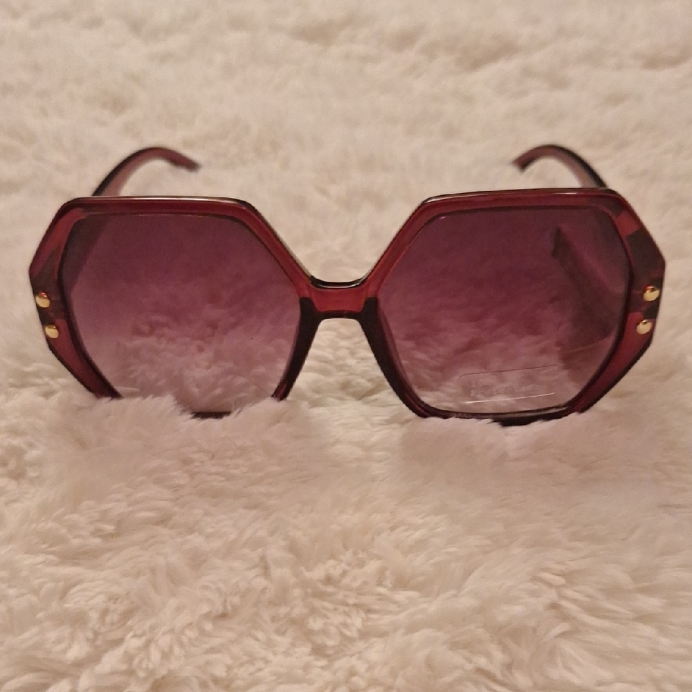 a.new.day Bold Brown, Purple, & Pinkish Geometric Sunglasses. NWT